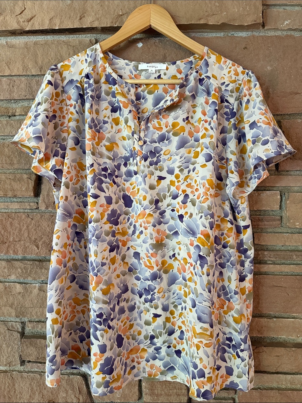 Purple and Yellow Floral Top